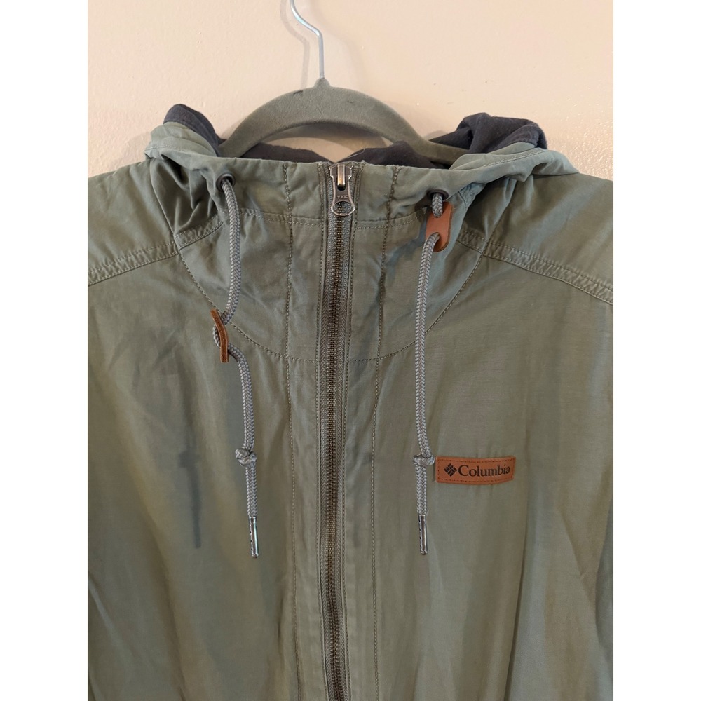 Columbia Womens Sage Green Utility Field Jacket Hooded Full Zip Anorak Large - Picture 10 of 10